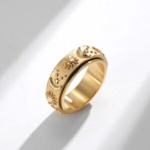 Celestial Sun & Moon Spinner Ring