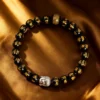 8mm Onyx Beads Six True Word Mantra Bracelet Buddha Head & Prajna Paramita Heart Sutra Beads for Energy Protection Reiki Jewelry