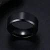 New Fashion Charm Jewelry Ring for Men Women Stainless Steel Black Rings Quality Matte Male Jewelry