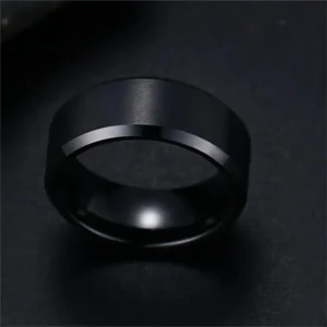 New Fashion Charm Jewelry Ring for Men Women Stainless Steel Black Rings Quality Matte Male Jewelry