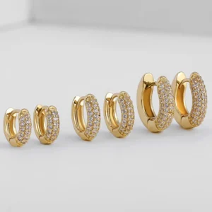 3pair/set New Classic Small Circle Hoop Earrings for Women Gold Color Shiny CZ Zircon Huggies Cartilage Earrings Girls Gift